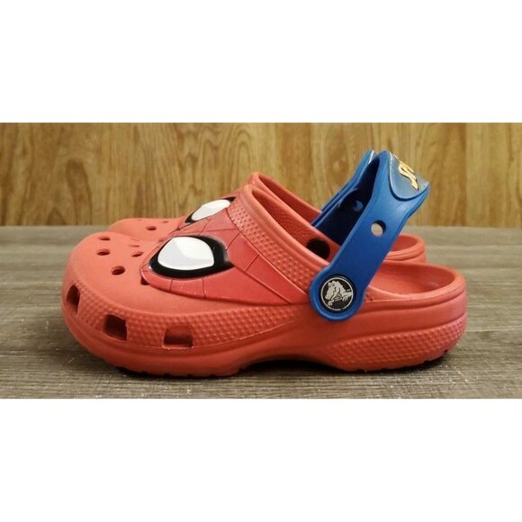 Crocs Red Spider-Man Clog Slip On Shoes Youth Size 12 Red - Picture 3 of 11